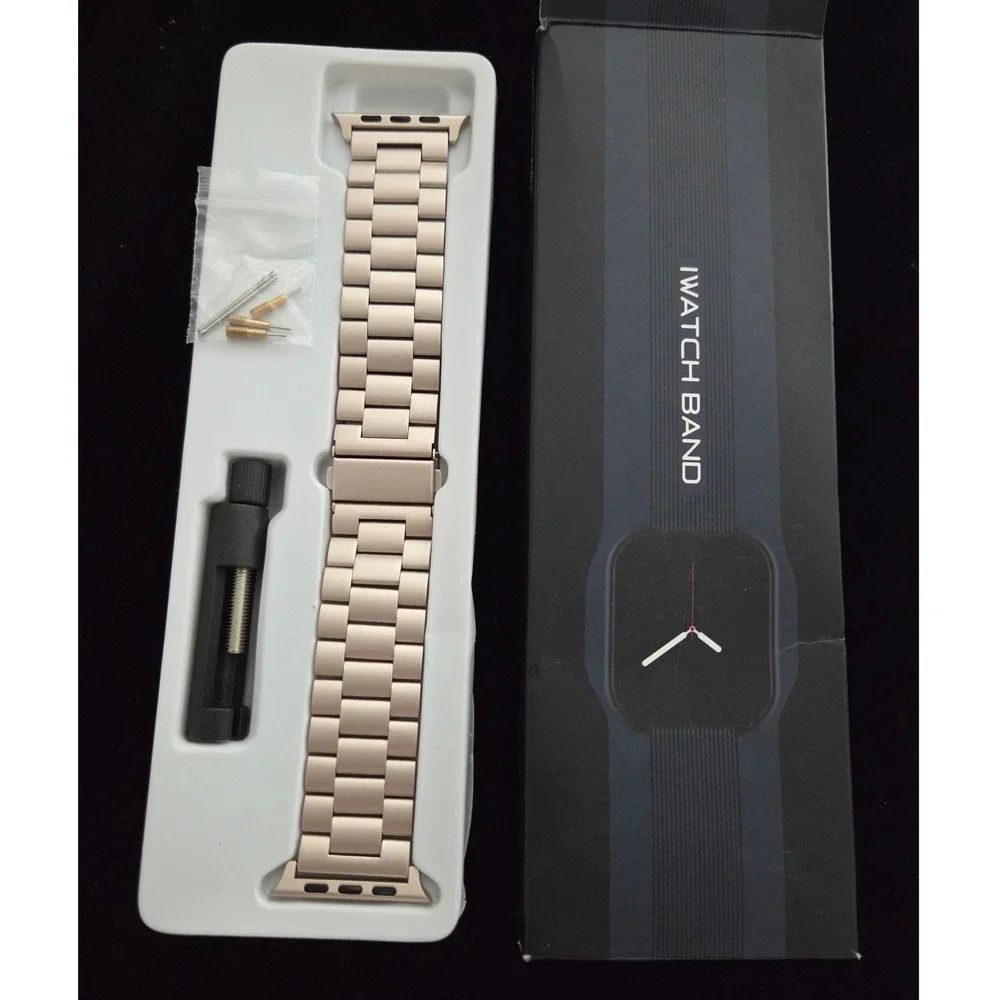 Rose Gold Stainless Steel Link Band for Apple Watch with Resizing Tool EPULY NIB